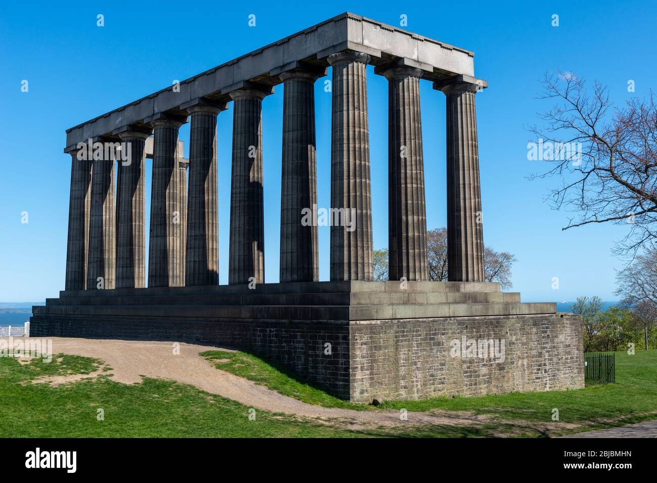 National Monument of Scotland on Calton Hill in Edinburgh, Scotland, UK Stock Photo