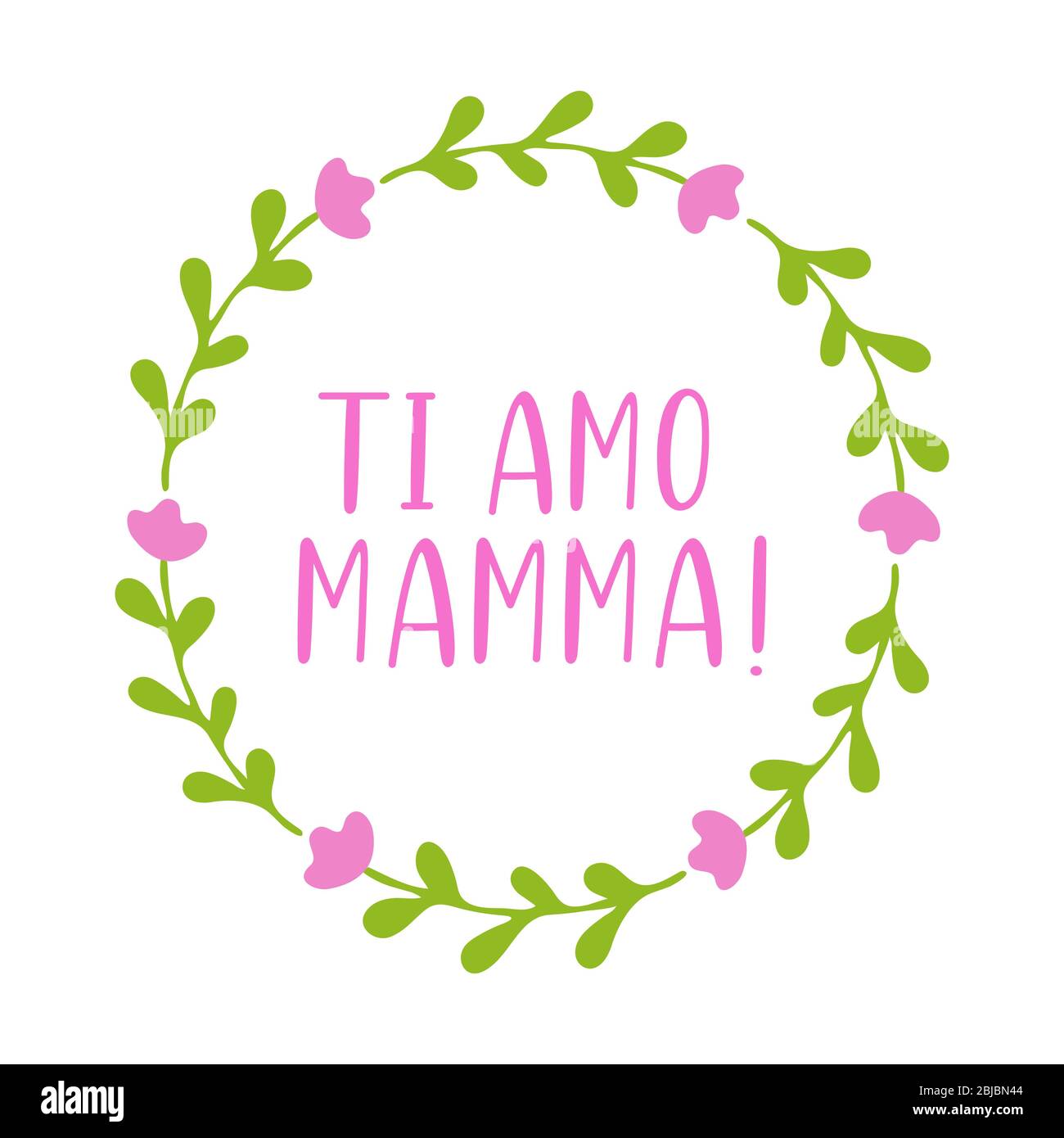 Hand Sketched Ti Amo Mamma Quote In Italian Translated Mama I Love You 