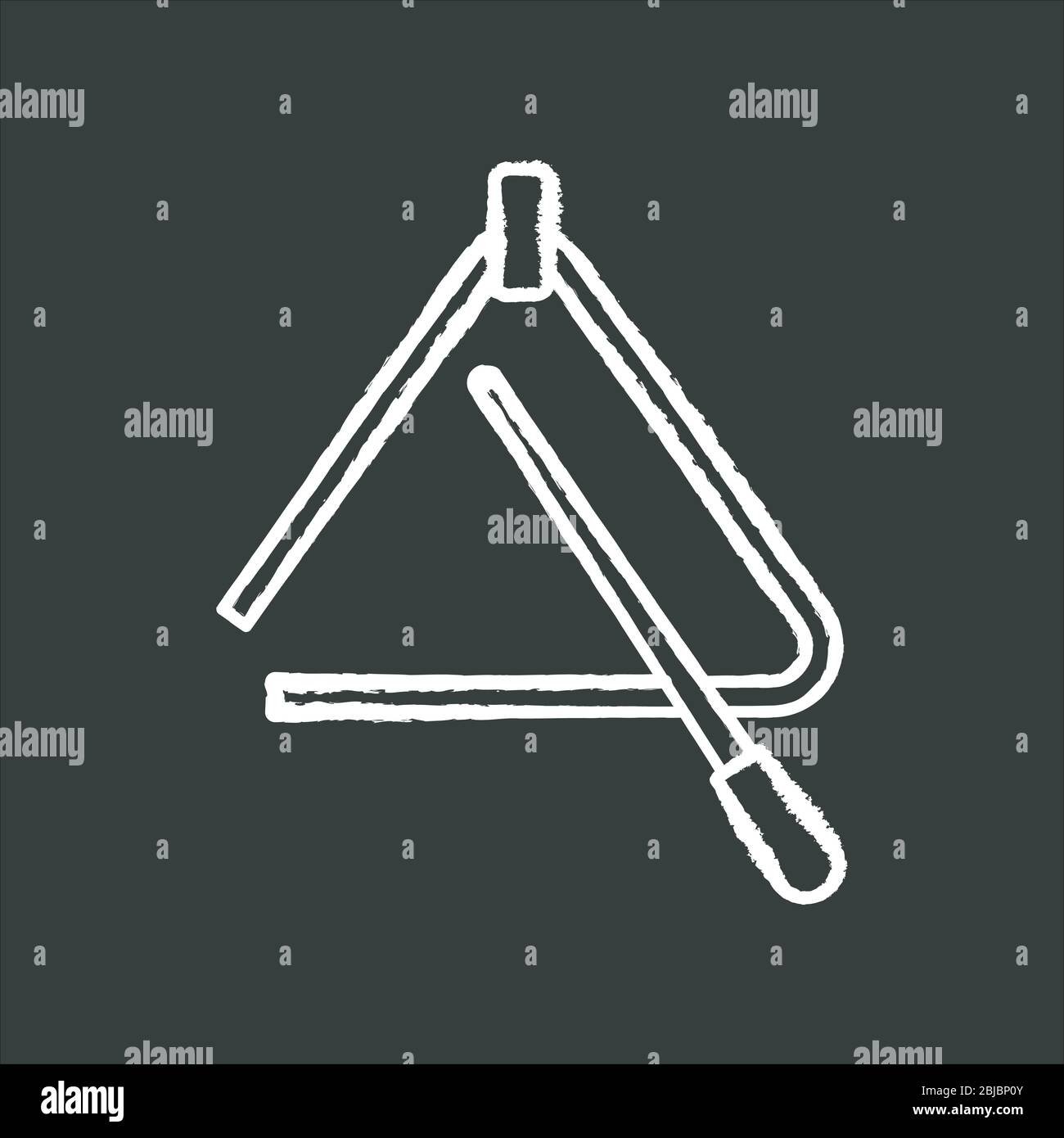 Triangle chalk white icon on black background Stock Vector Image & Art