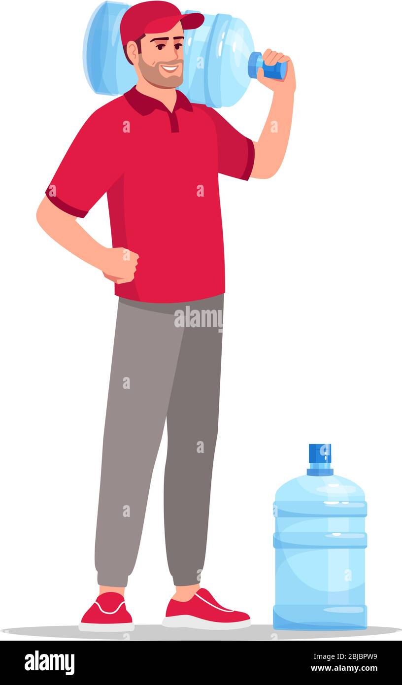 Office water supply delivery semi flat RGB color vector illustration Stock  Vector Image & Art - Alamy