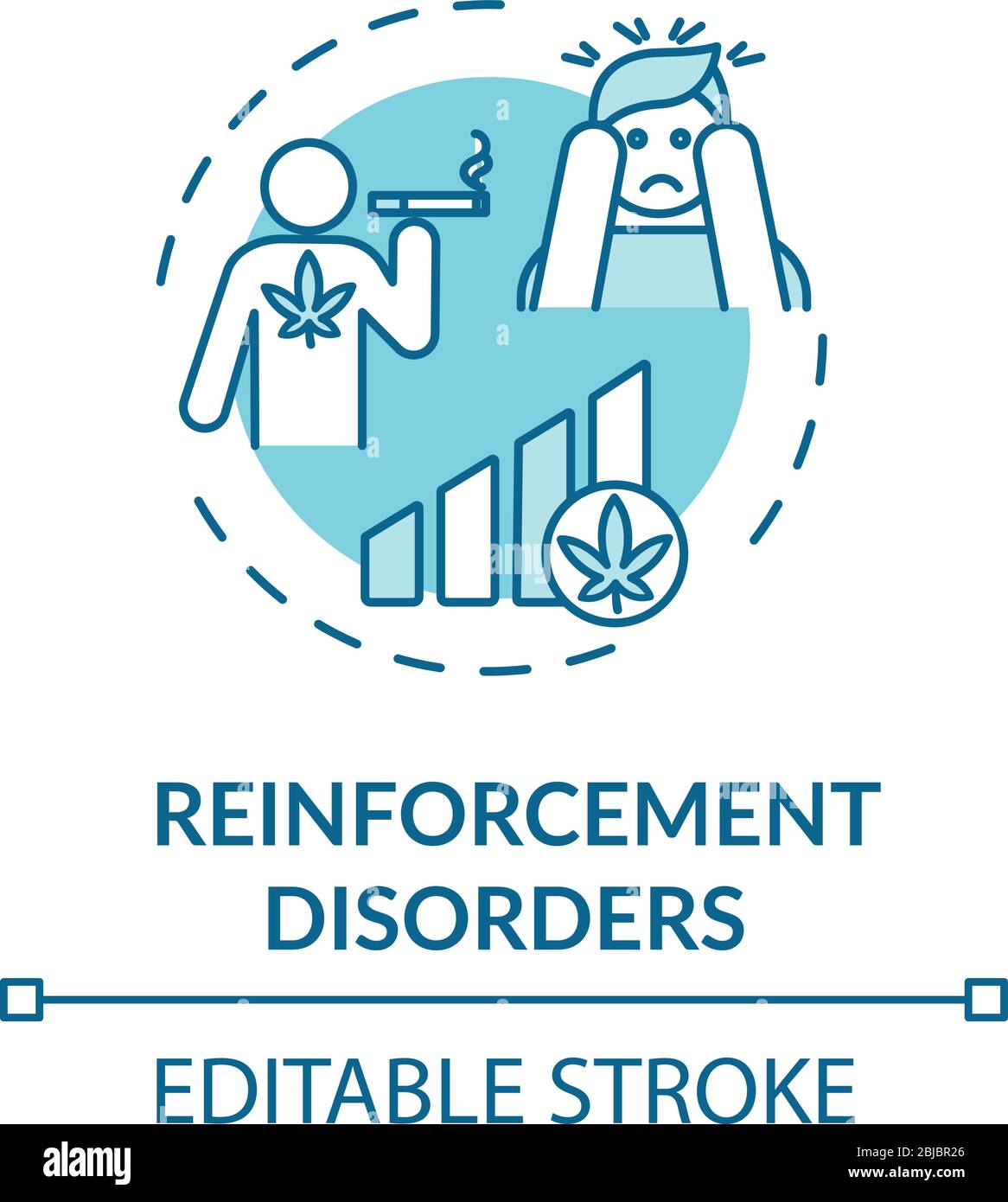 Reinforcement disorders concept icon Stock Vector