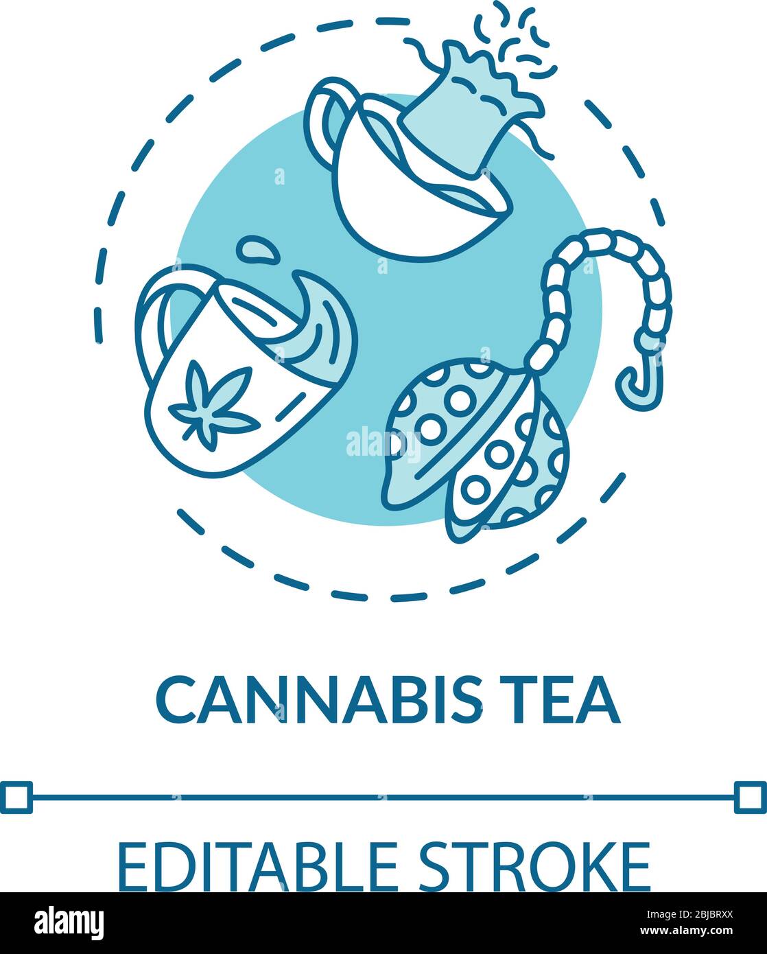 Cannabis tea concept icon Stock Vector