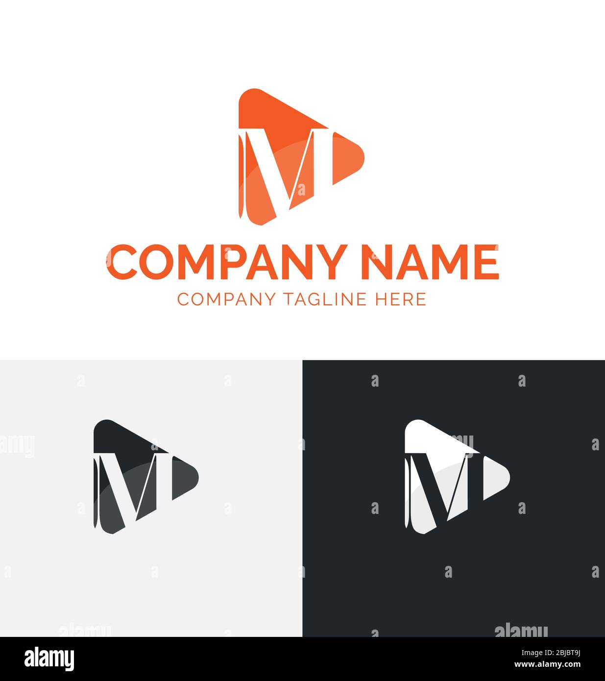 M letter multimedia logo template. Letter M logo vector template. M letter vector easy to edit Stock Vector