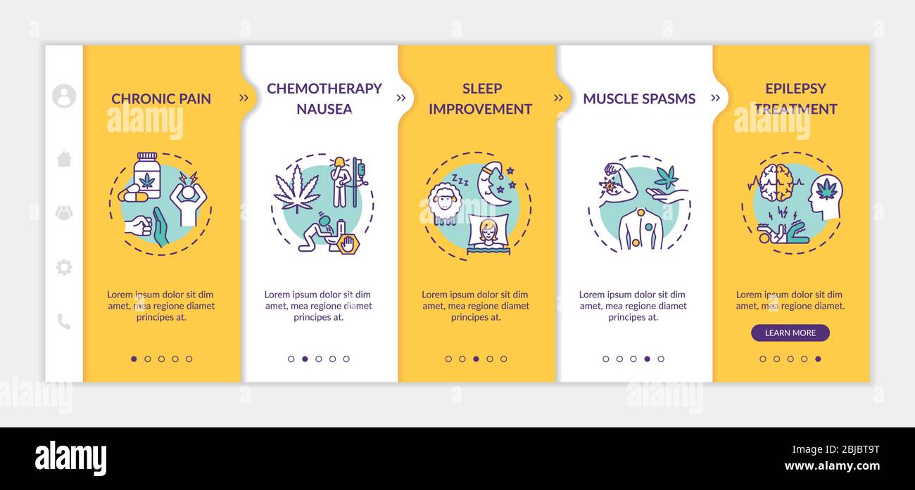 Cannabis medical use onboarding vector template Stock Vector