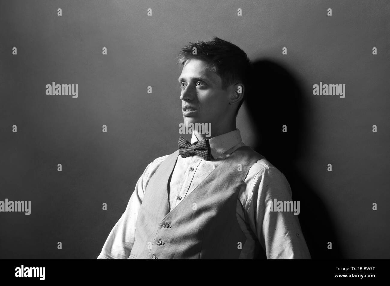 Black and white photo of elegant man Stock Photo - Alamy