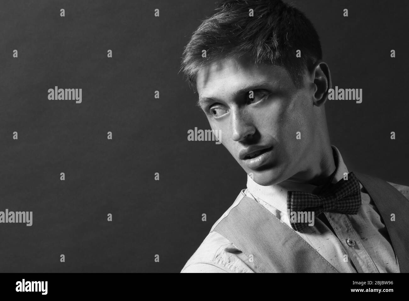Black and white photo of elegant man Stock Photo - Alamy