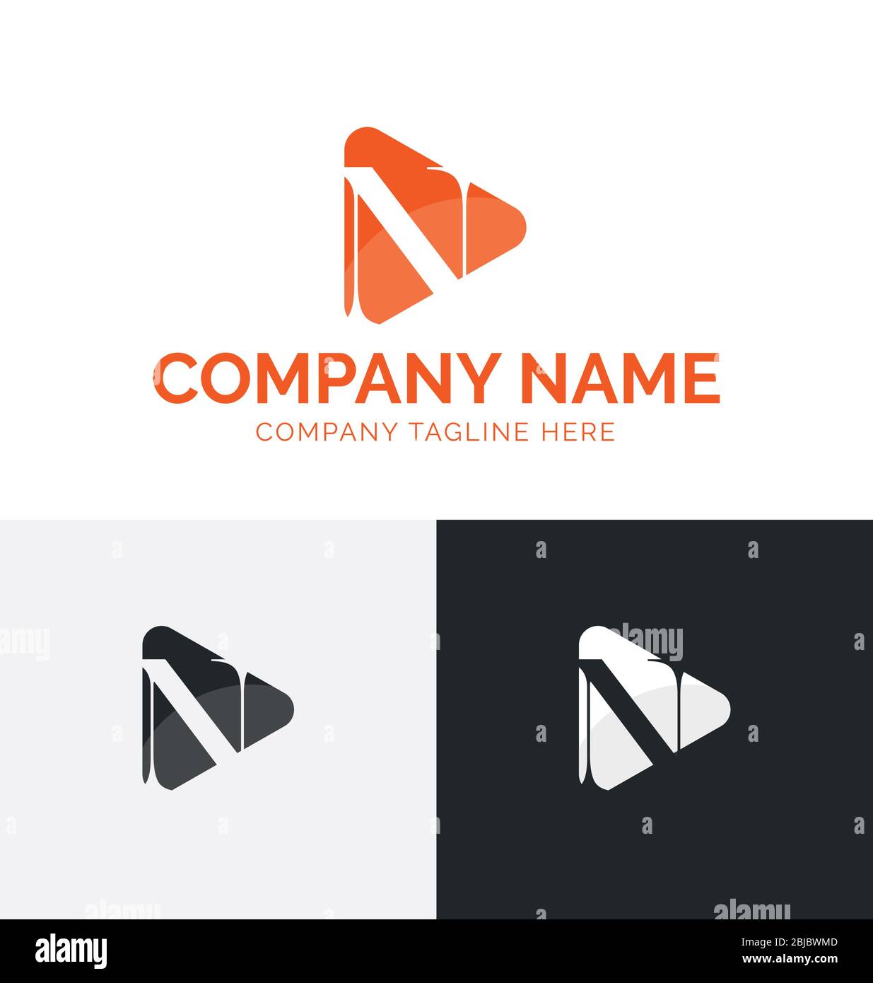 N letter multimedia logo template. Letter N logo vector template. N letter vector easy to edit Stock Vector