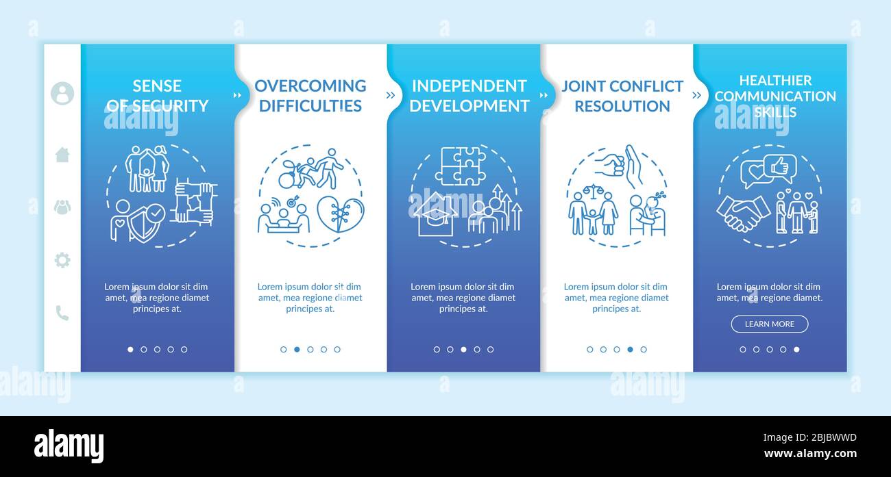 Parents and children relationship onboarding vector template Stock Vector