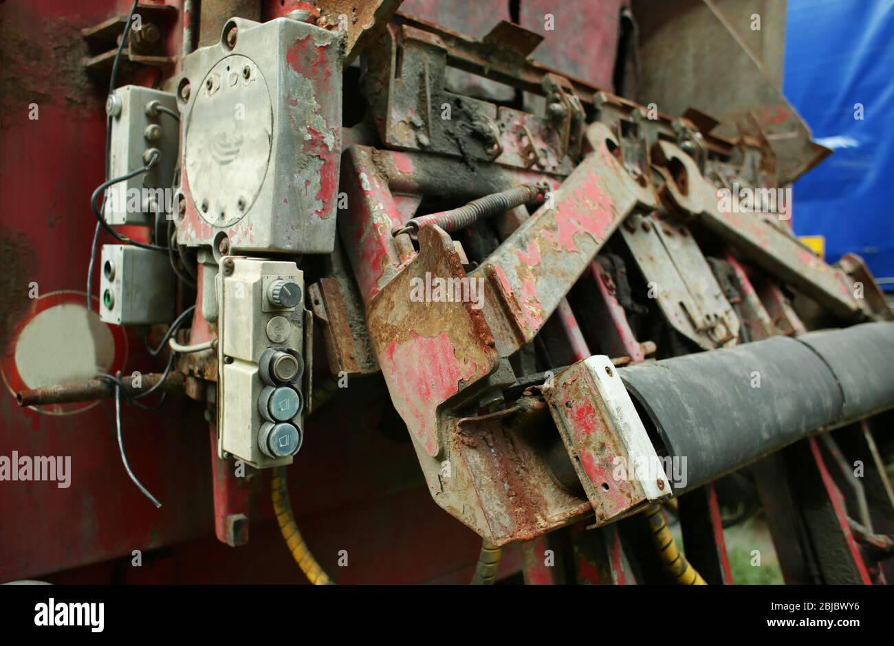 Part of garbage truck Stock Photo Alamy