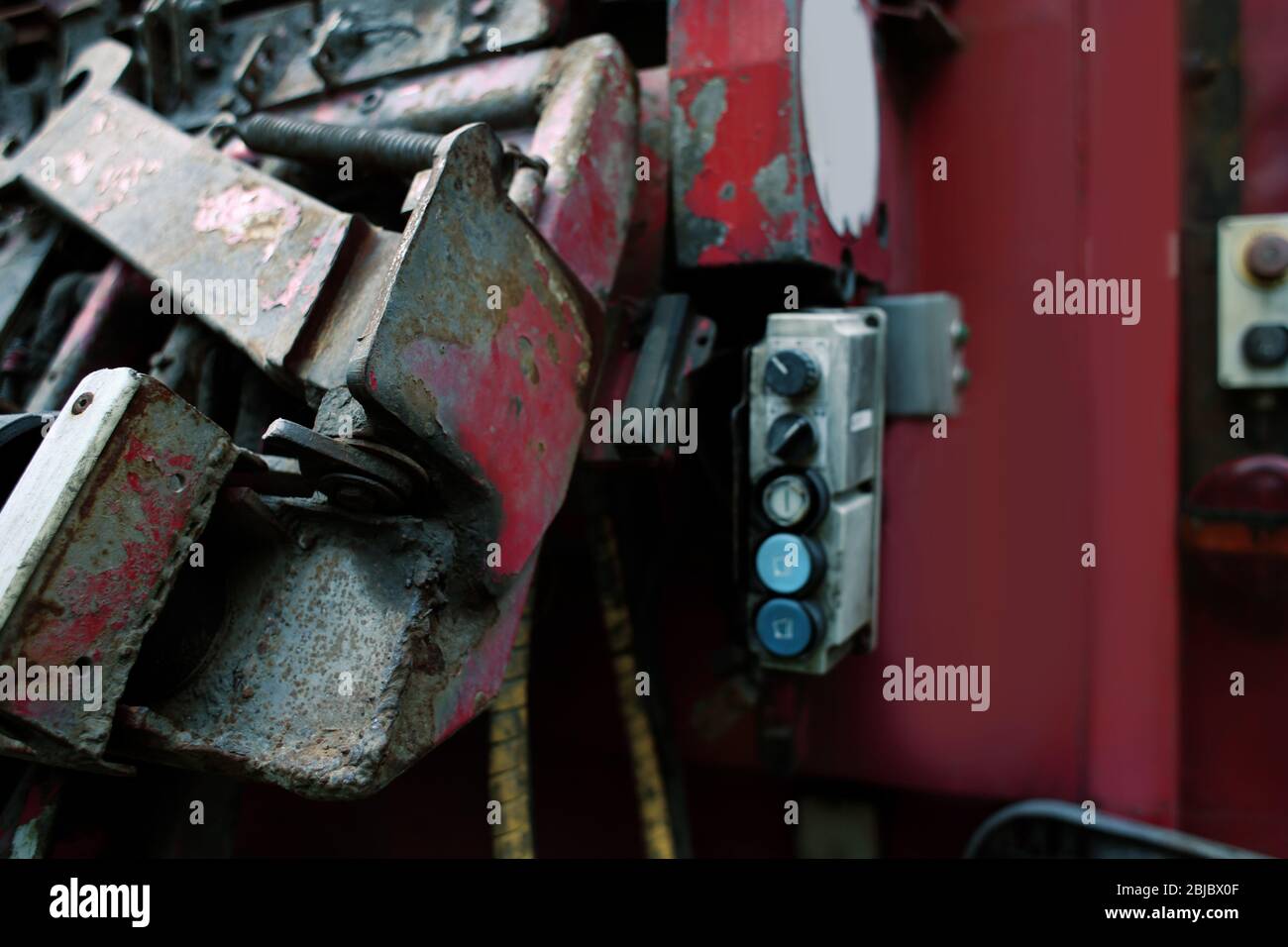 Part of garbage truck Stock Photo Alamy