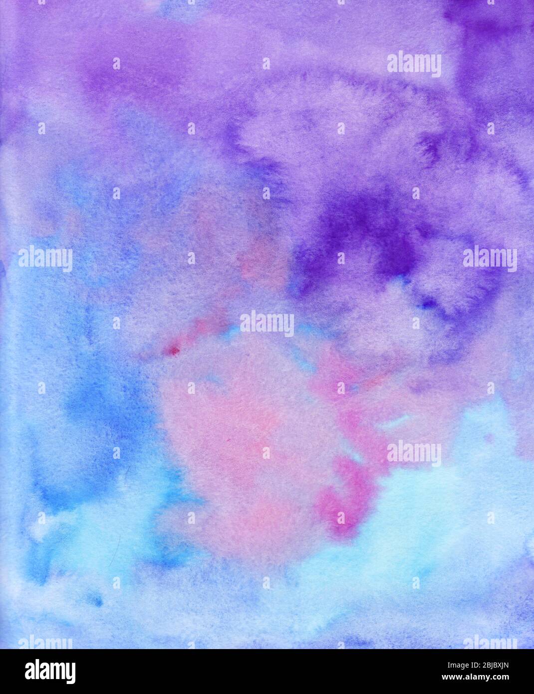 Watercolor abstract background, hand-painted texture, watercolor pink; blue, purple stains. Design for backgrounds, wallpapers, covers and packaging. Stock Photo
