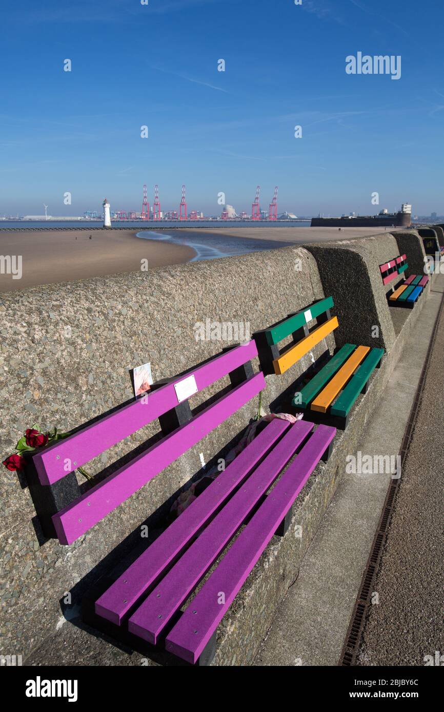 Town of Wallasey, England. Picturesque view of brightly coloured