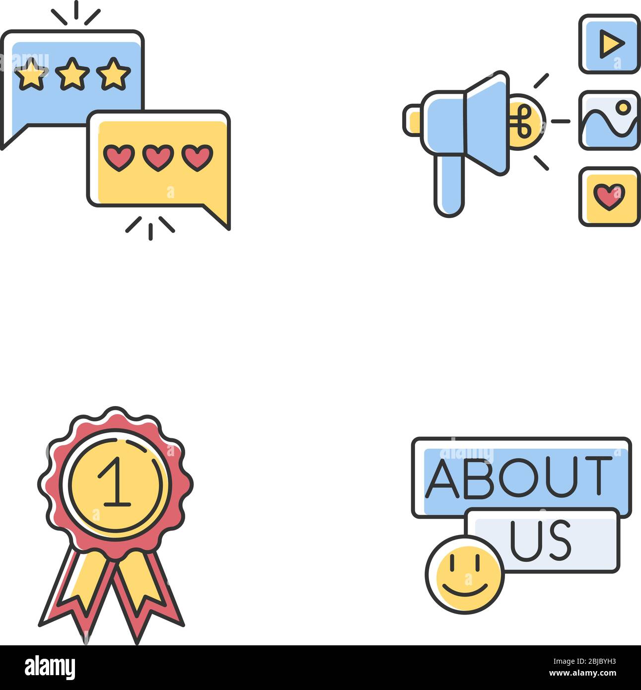Corporate social media RGB color icons set Stock Vector Image & Art - Alamy