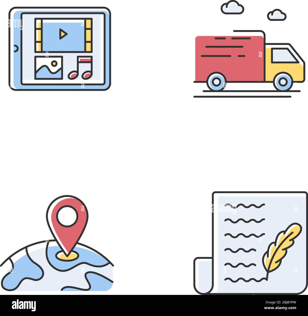 Social media shop RGB color icons set Stock Vector Image & Art - Alamy