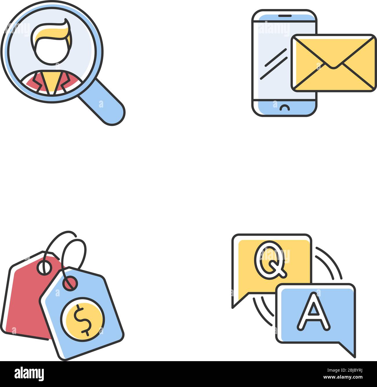 Social media recruitment RGB color icons set Stock Vector Image & Art ...