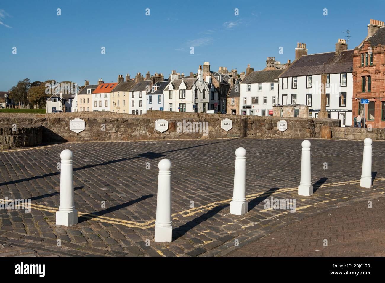Reserved Parking Signs, Harbour Side, Anstruther, Fife, Scotland Stock Photo