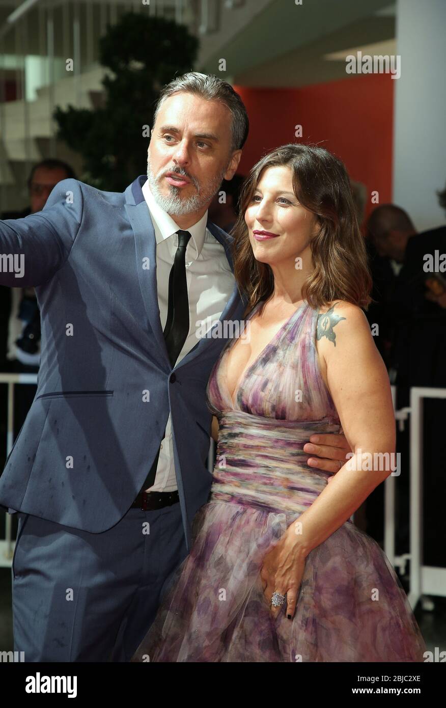 VENICE, ITALY - SEPTEMBER 07: Michela Andreozzi and Massimiliano Vado walk the red carpet ahead of the 'Mektoub, My Love: Canto Uno' Stock Photo