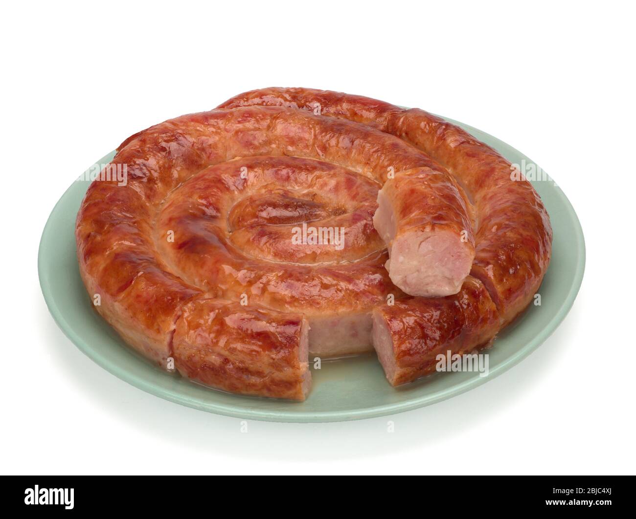 Grilled homemade sausage ring Stock Photo