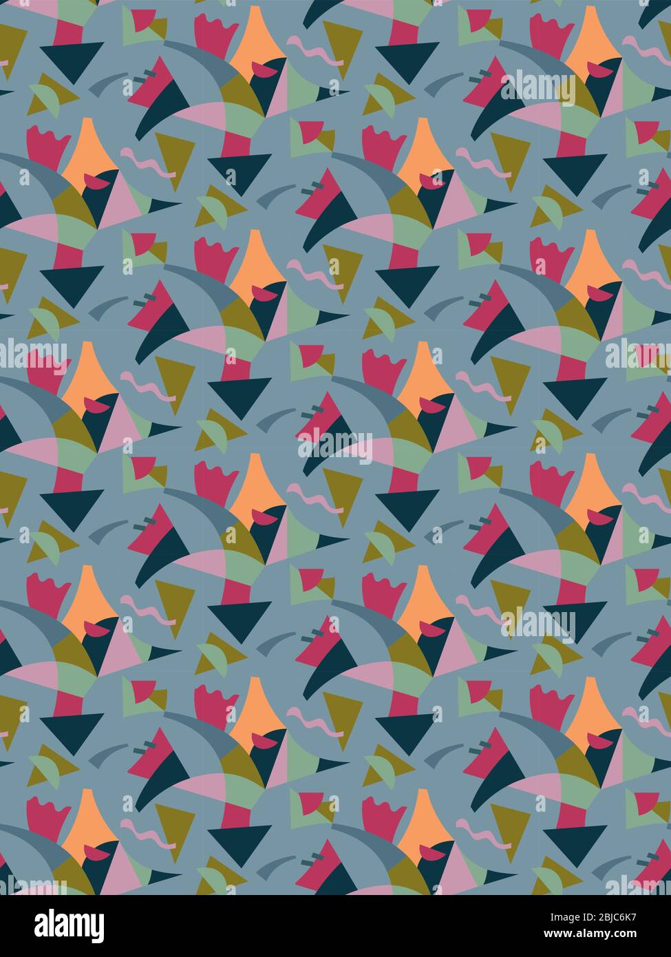 Seamless pattern background with different geometric forms Stock Vector