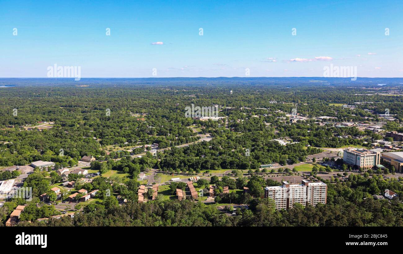 A view to the West from the Hot Springs Mountain Tower, Hot Springs National Park, Arkansas, USA Stock Photo