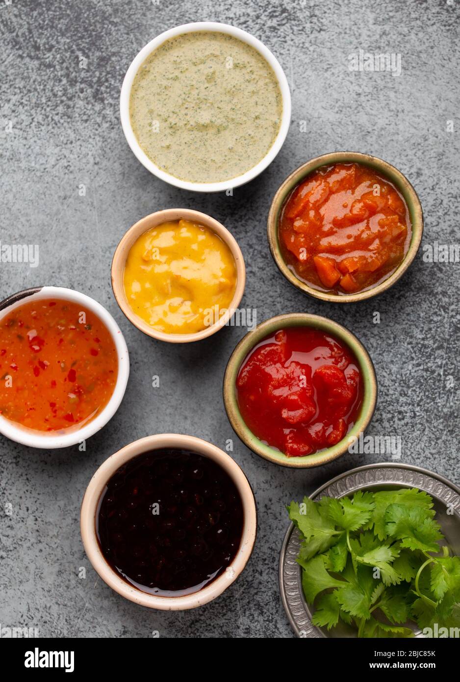 Assorted Indian chutneys Stock Photo Alamy