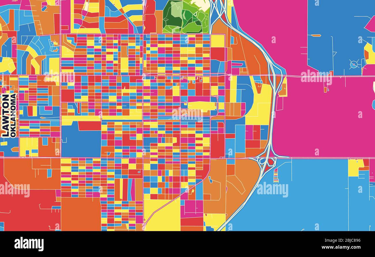 City Of Lawton Zoning Map Colorful Vector Map Of Lawton, Oklahoma, Usa. Art Map Template For  Selfprinting Wall Art In Landscape Format Stock Vector Image & Art - Alamy