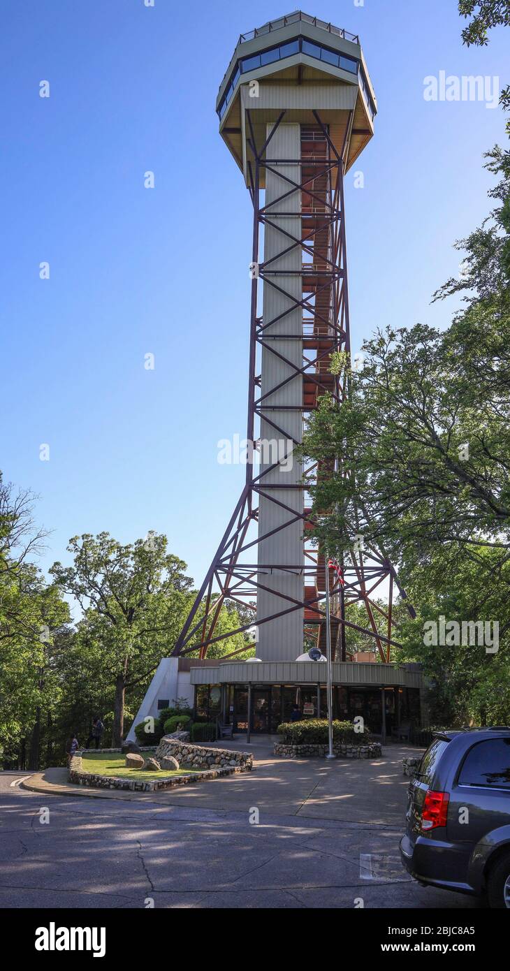 The Hot Springs Mountain Tower & Visitor Center, Hot Springs National Park, Arkansas, USA Stock Photo