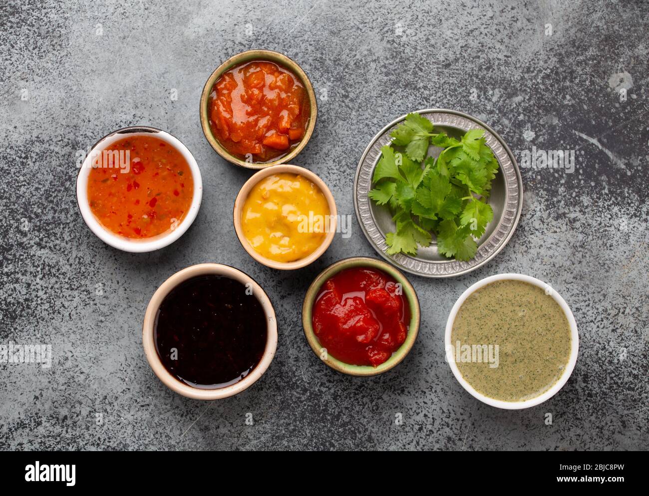 Assorted Indian chutneys Stock Photo Alamy