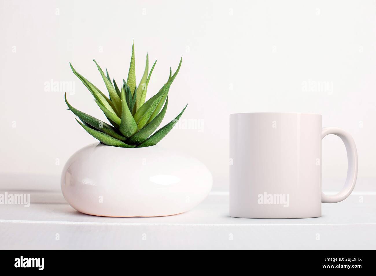 Download White Mug Mockup Next To A Cactus In A White Pot Perfect For Businesses Selling Mugs Just Overlay Your Quote Or Design On To The Image Stock Photo Alamy