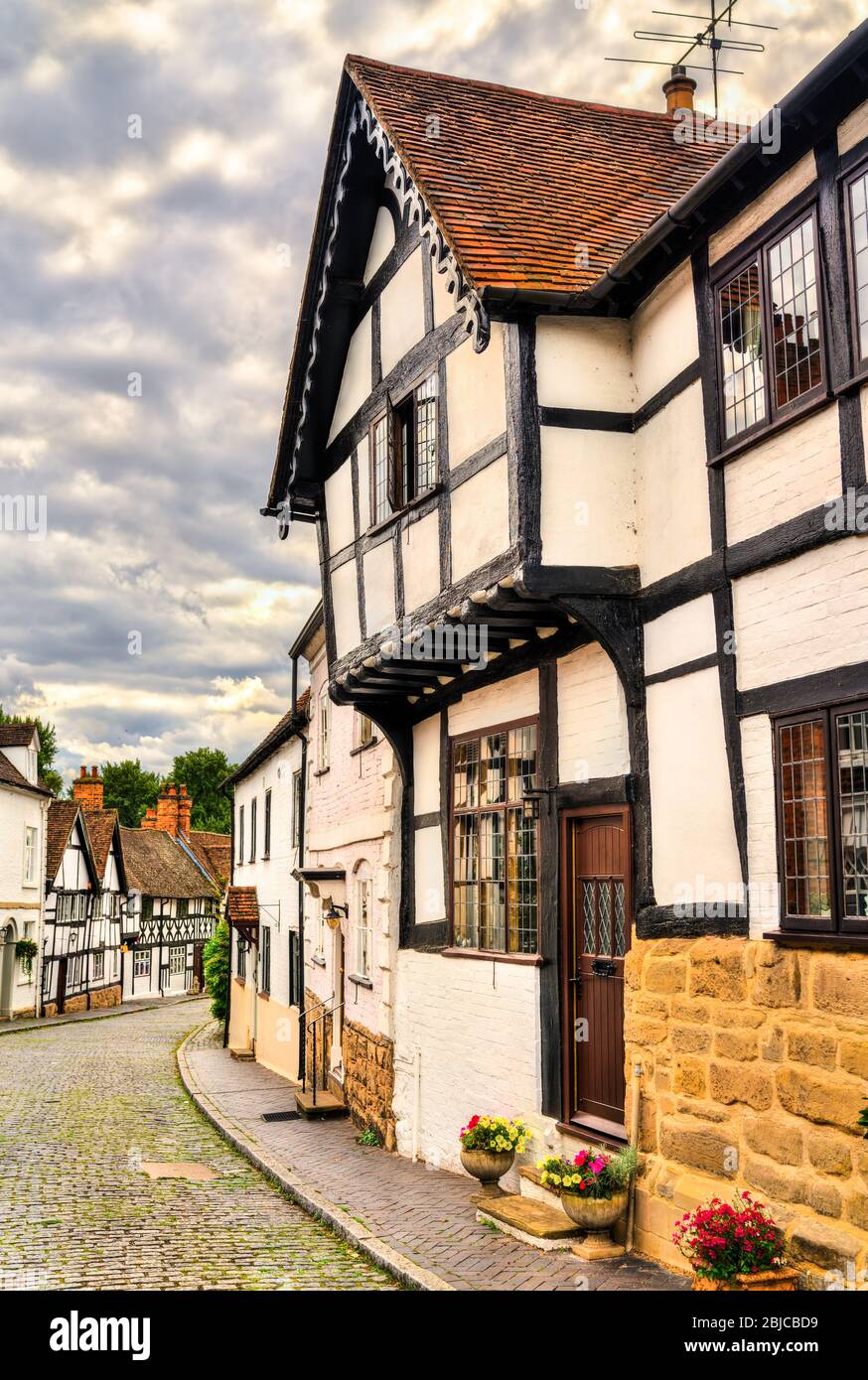 Typical English half-timbered house in Warwick Stock Photo