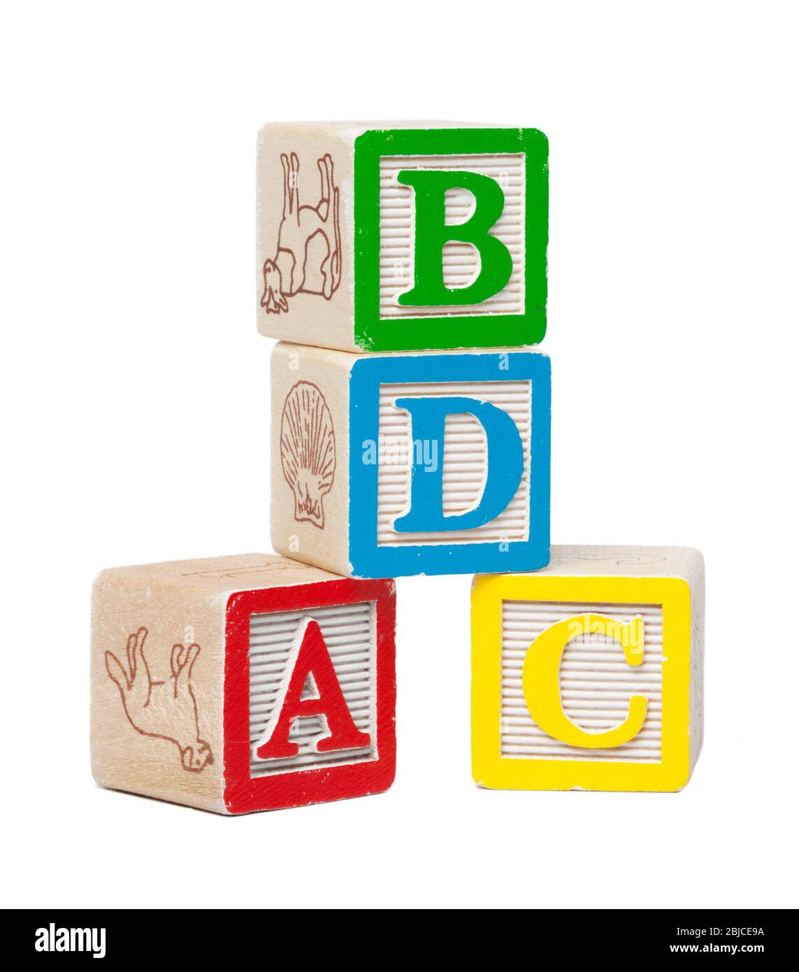 Wooden alphabet blocks isolated on white background Stock Photo Alamy