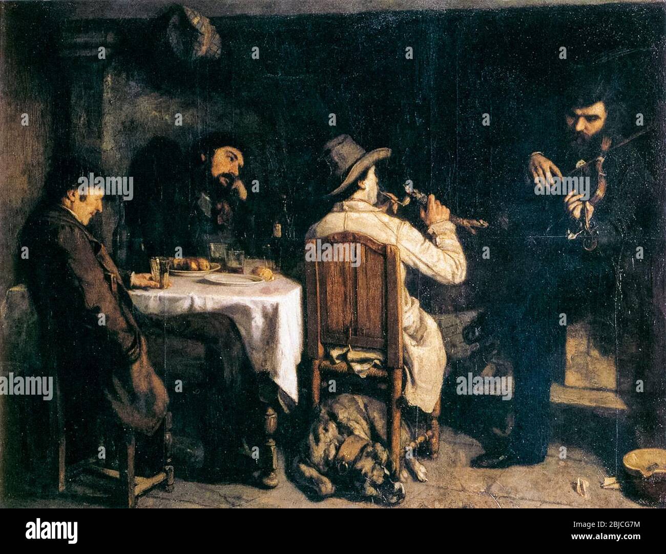 Gustave Courbet, After Dinner at Ornans, painting, 1849 Stock Photo