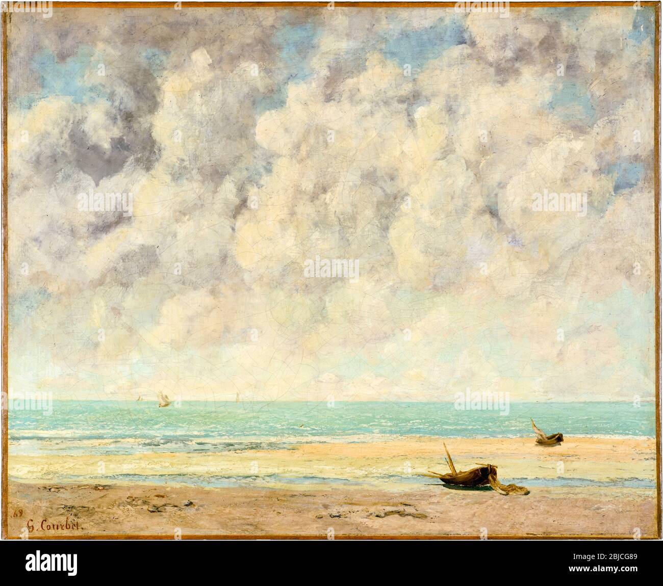 The Calm Sea, landscape painting by Gustave Courbet, 1869 Stock Photo