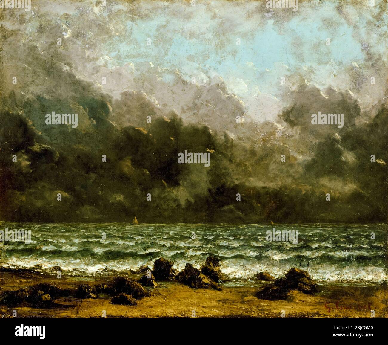 Gustave Courbet, The Sea, landscape painting, after 1865 Stock Photo