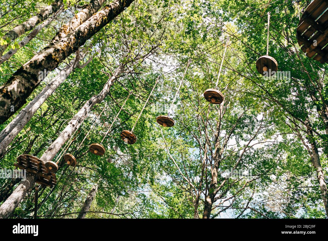 High ropes walk helmet hi-res stock photography and images - Alamy