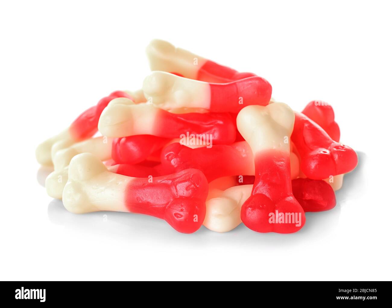 Sweet jelly bones on white background Stock Photo Alamy