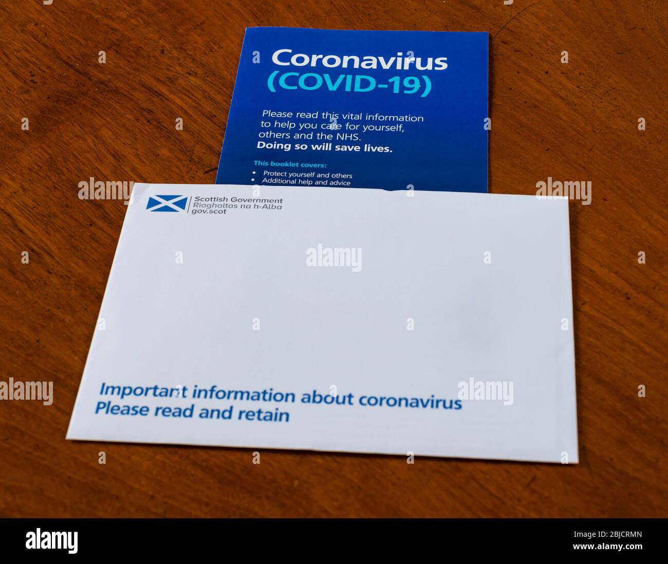 Scotland, United Kingdom. 29th April 2020. Coronavirus letter from First Minister Nicola Sturgeon, Scottish Government, and NHS information leaflet sent to all homes in the country received today Stock Photo