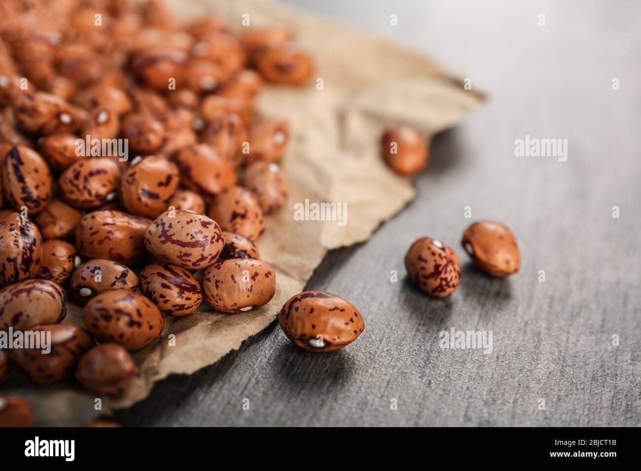 Pile of dried haricot beans on a table, closeup Stock Photo Alamy