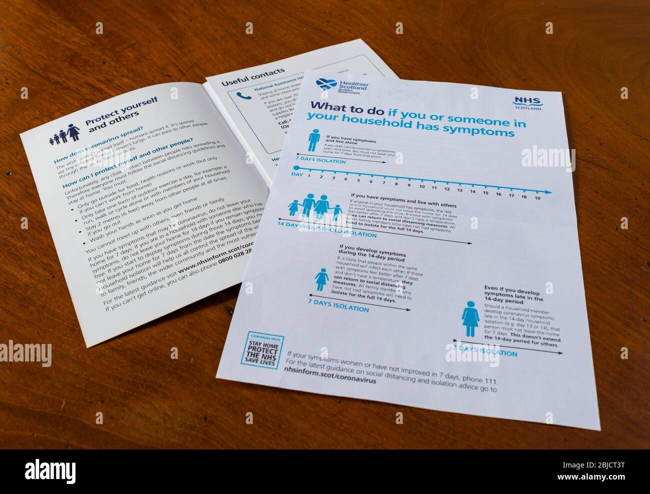 Scotland, United Kingdom. 29th April 2020. Coronavirus letter from First Minister Nicola Sturgeon, Scottish Government, and NHS information leaflet sent to all homes in the country received today Stock Photo