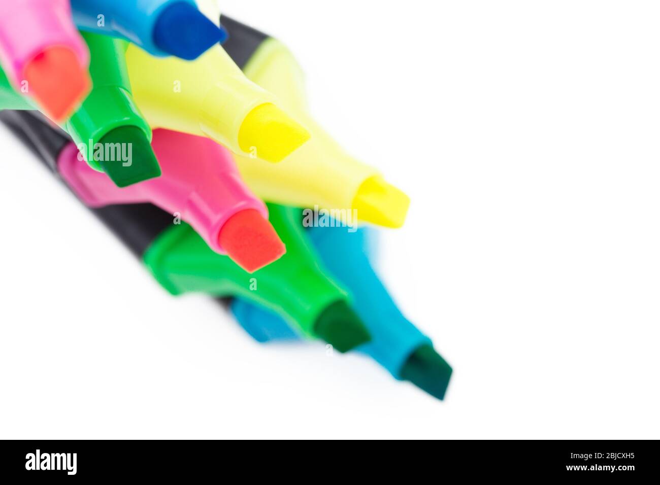 colored markers isolated on white background close up Stock Photo