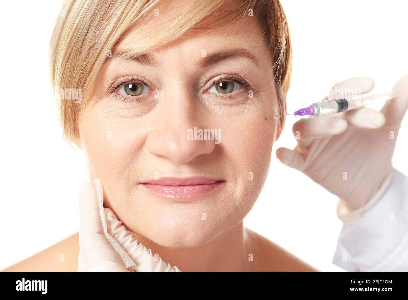 Hyaluronic acid injection for facial rejuvenation procedure Stock Photo