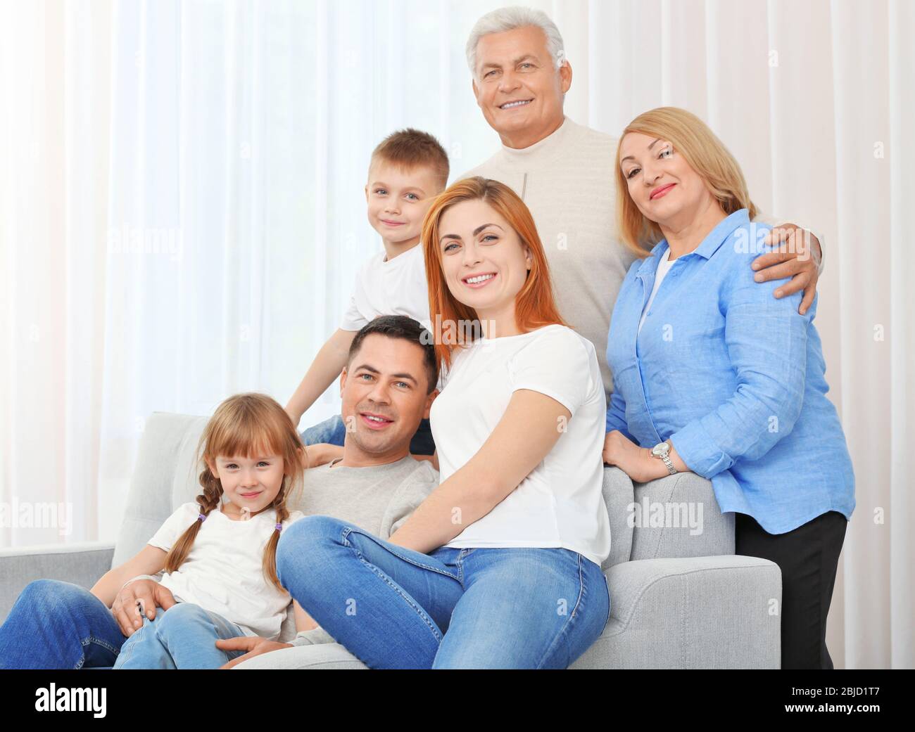 Happy big united family hi-res stock photography and images - Alamy