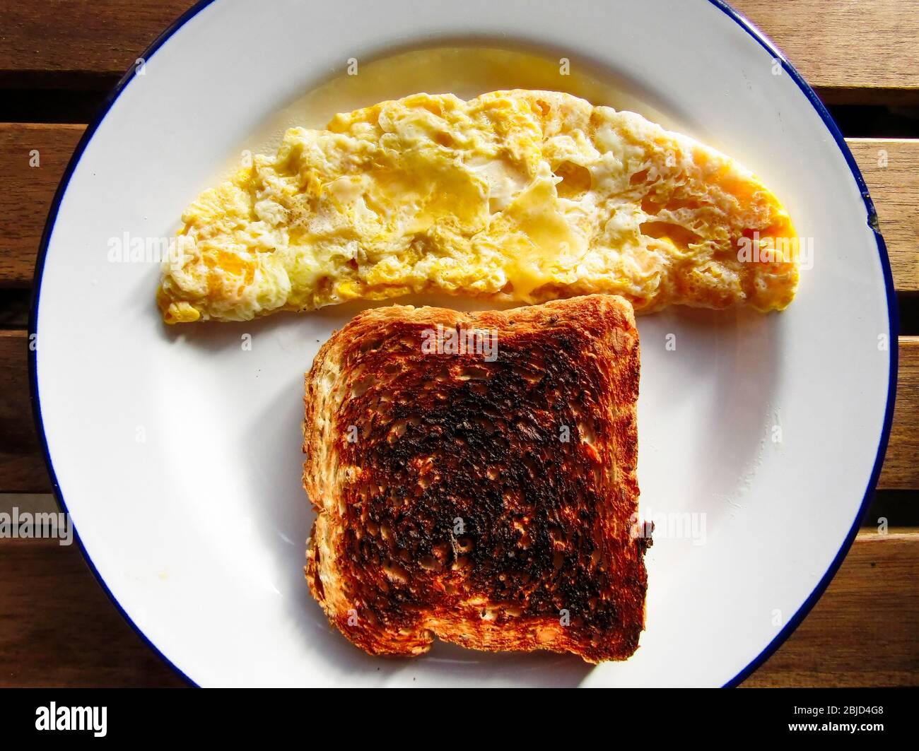 Breakfast - Scrambled egg and Toast Stock Photo - Alamy