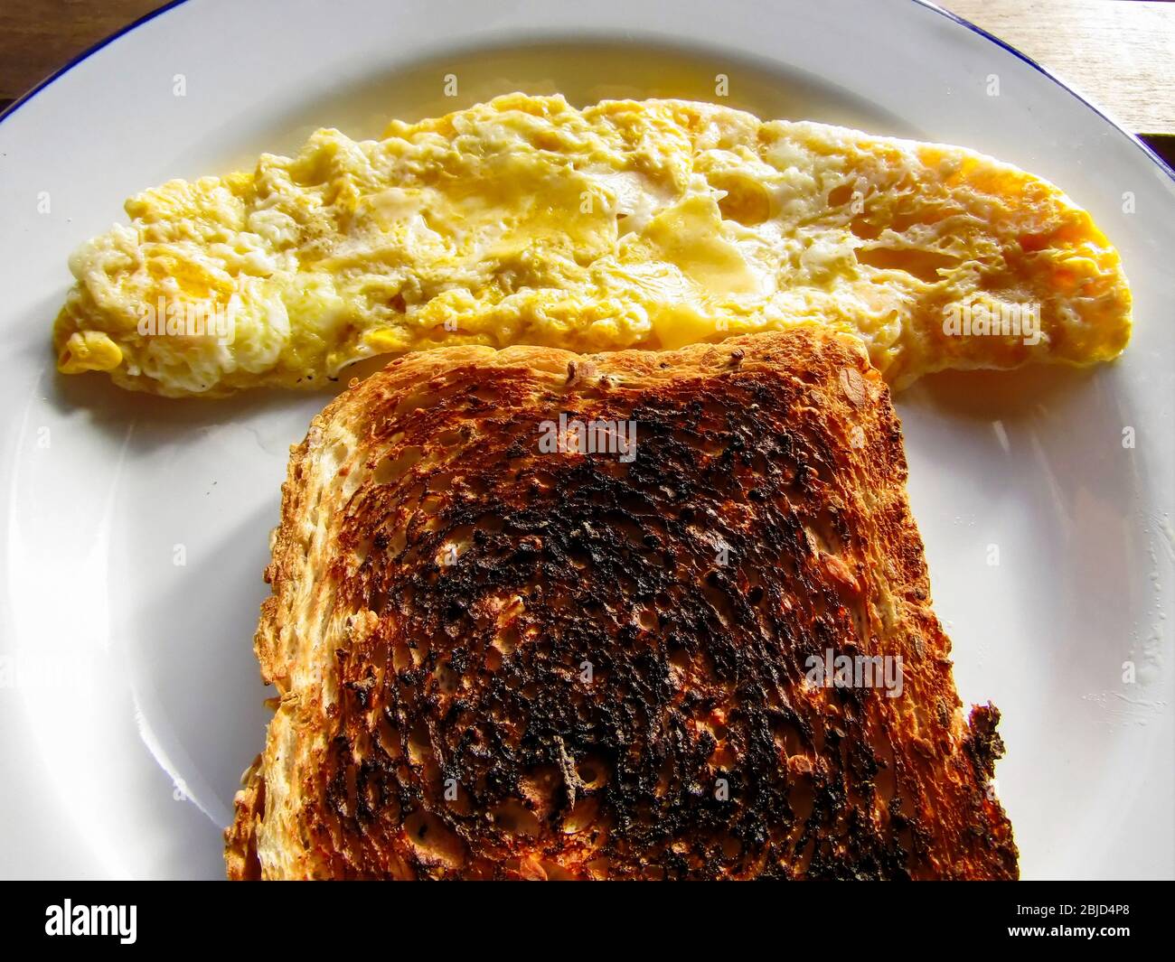 Breakfast - Scrambled egg and Toast Stock Photo - Alamy