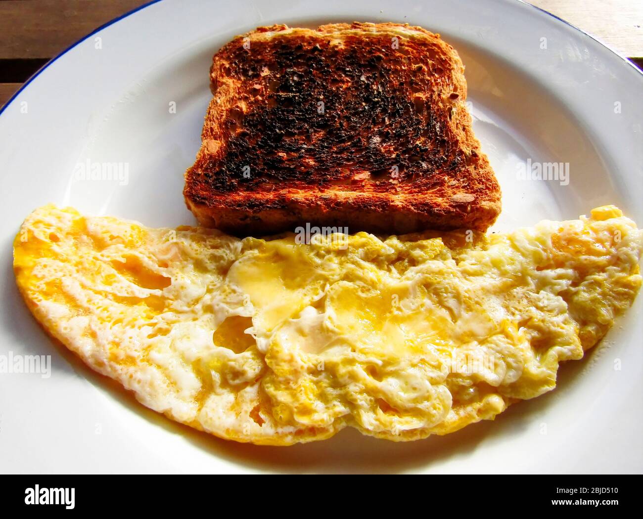 Breakfast - Scrambled egg and Toast Stock Photo - Alamy