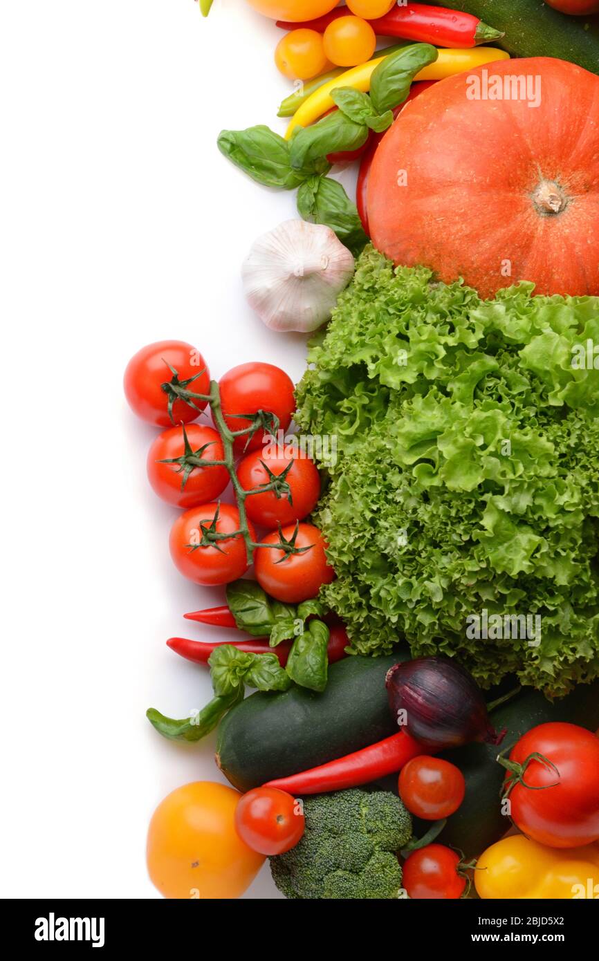Fresh vegetables on white background Stock Photo - Alamy