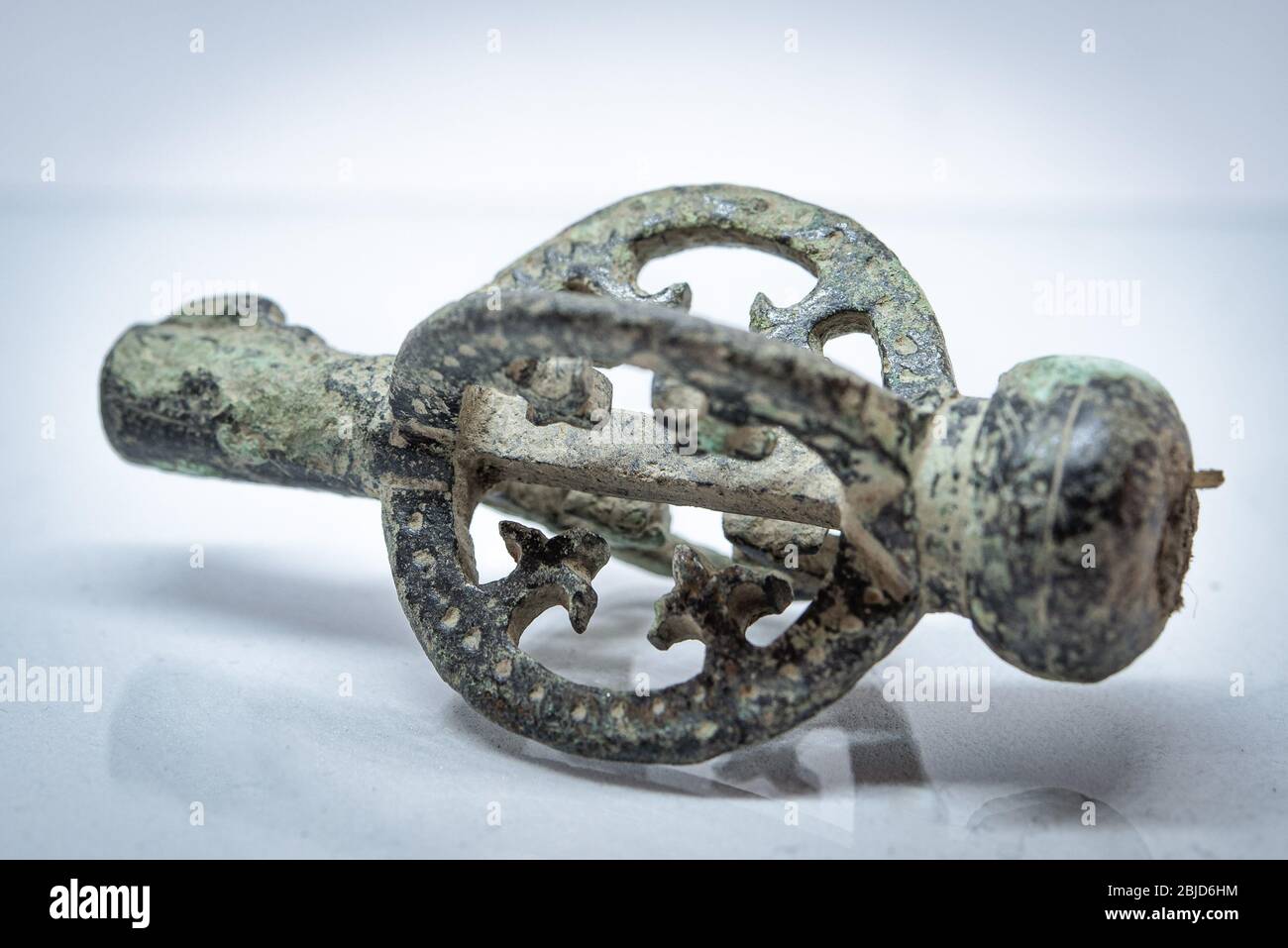 A real bronze age, 9th century, viking key found in Norway Stock Photo