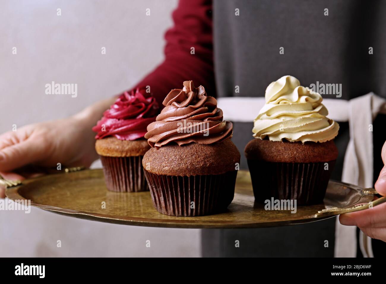 https://c8.alamy.com/comp/2BJD6WF/woman-holding-tray-with-tasty-cupcakes-close-up-2BJD6WF.jpg