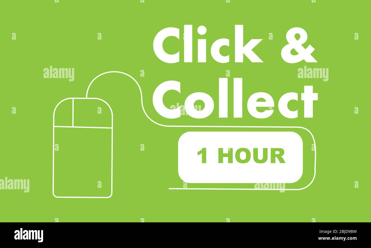 Click and Collect internet shopping consept Stock Vector