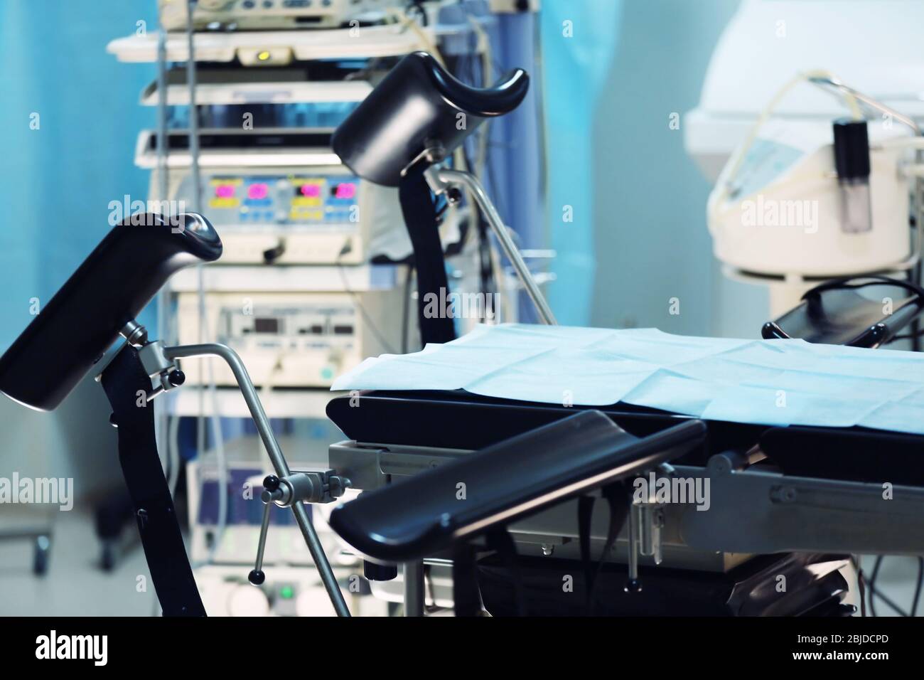 Gynecological operating table, closeup Stock Photo - Alamy
